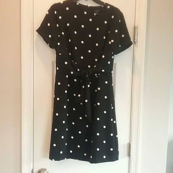 Ann Taylor front tie white dot dress - Picture 1 of 4